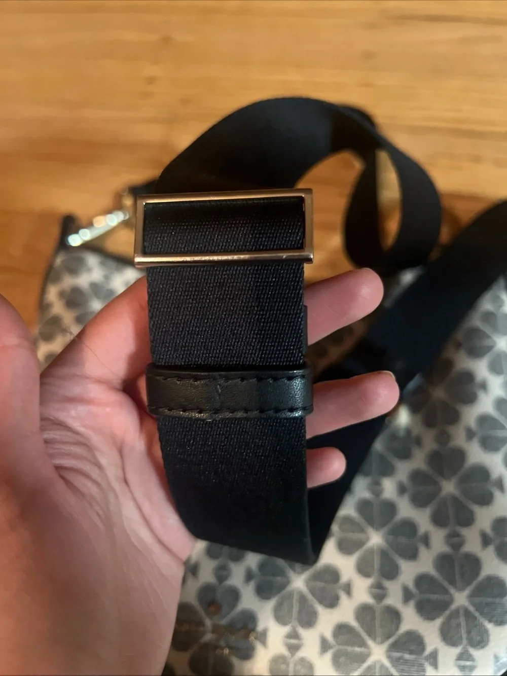kate spade White and Black Floral Crossbody Bag